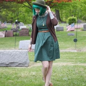 Beautiful Polka Dot ModCloth Dress M POCKETS